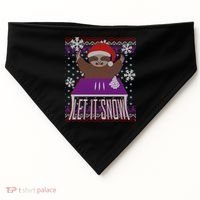 Ugly Christmas Sweater Let It Snow Sloth On Drugs USA-Made Doggie Bandana thumb 0