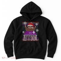 Ugly Christmas Sweater Let It Snow Sloth On Drugs Hoodie thumb 0