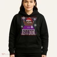 Ugly Christmas Sweater Let It Snow Sloth On Drugs Hoodie thumb 5