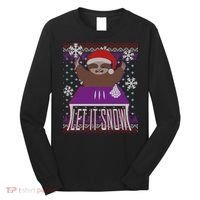 Ugly Christmas Sweater Let It Snow Sloth On Drugs Long Sleeve Shirt thumb 0