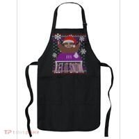 Ugly Christmas Sweater Let It Snow Sloth On Drugs Apron thumb 0