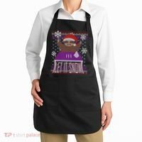 Ugly Christmas Sweater Let It Snow Sloth On Drugs Apron thumb 2