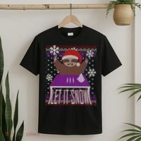 Ugly Christmas Sweater Let It Snow Sloth On Drugs T-Shirt thumb 2