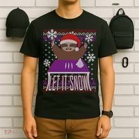 Ugly Christmas Sweater Let It Snow Sloth On Drugs T-Shirt thumb 6