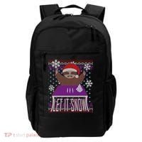 Ugly Christmas Sweater Let It Snow Sloth On Drugs Backpack thumb 0