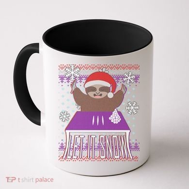 Ugly Christmas Sweater Let It Snow Sloth On Drugs Coffee Mug