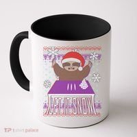 Ugly Christmas Sweater Let It Snow Sloth On Drugs Coffee Mug thumb 0