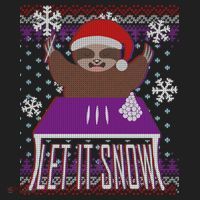 Ugly Christmas Sweater Let It Snow Sloth On Drugs Beanie thumb 2