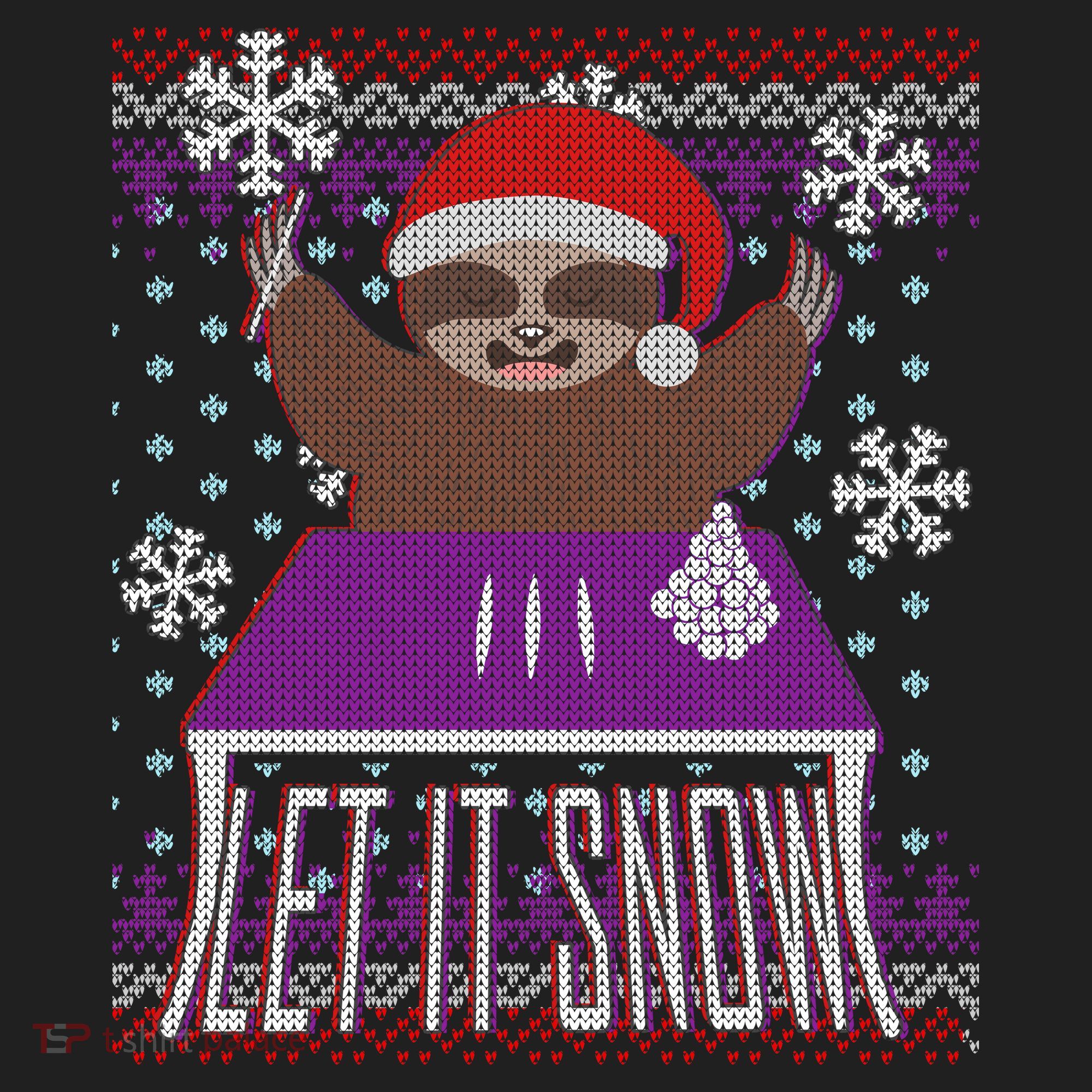 Ugly Christmas Sweater Let It Snow Sloth On Drugs Beanie