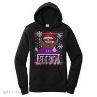 Ugly Christmas Sweater Let It Snow Sloth On Drugs Women's Hoodie thumb 0