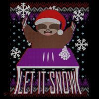 Ugly Christmas Sweater Let It Snow Sloth On Drugs Women's Hoodie thumb 2