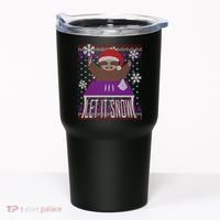 Ugly Christmas Sweater Let It Snow Sloth On Drugs Tumbler thumb 0