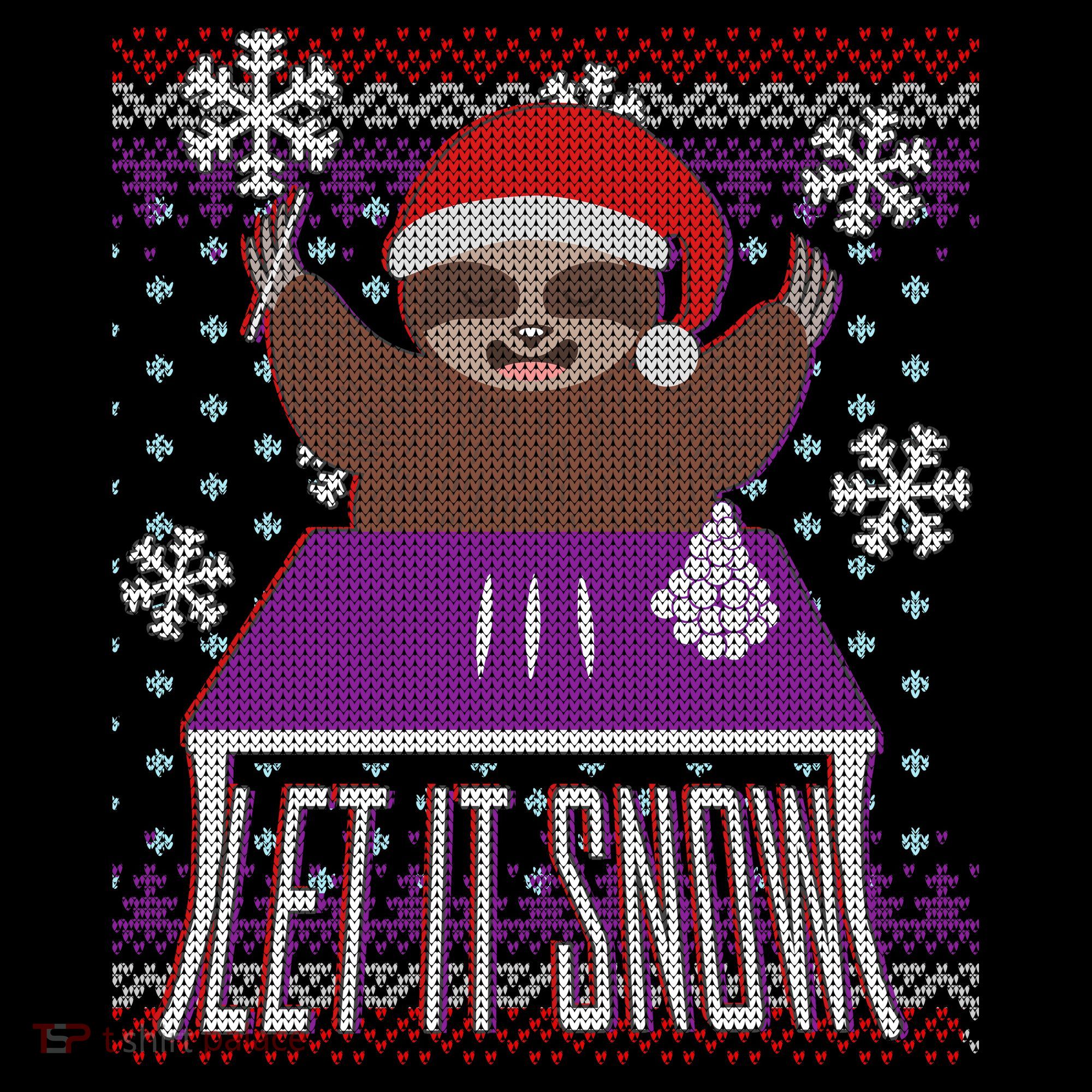 Ugly Christmas Sweater Let It Snow Sloth On Drugs Mousepad