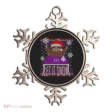 Ugly Christmas Sweater Let It Snow Sloth On Drugs Ornament