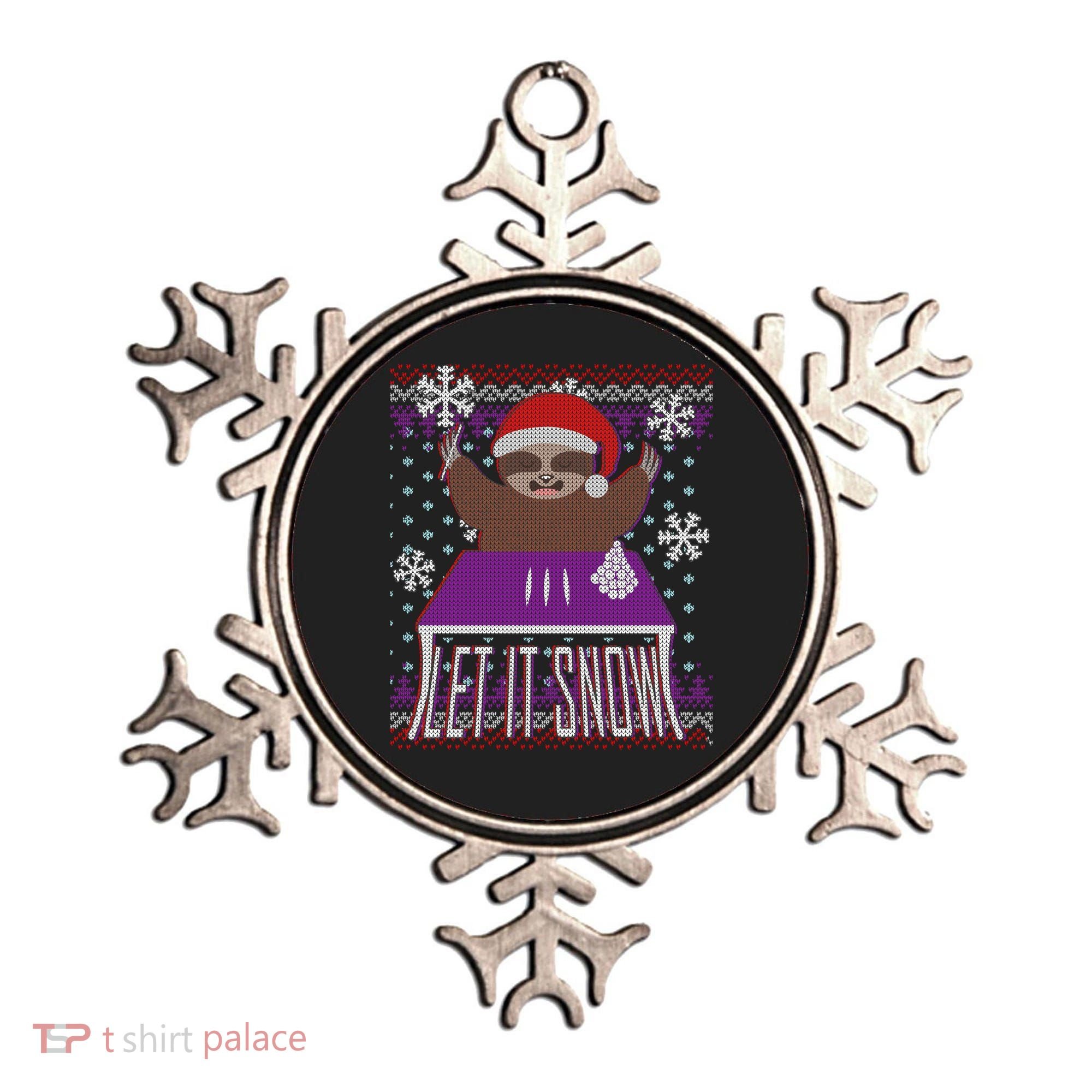 Ugly Christmas Sweater Let It Snow Sloth On Drugs Ornament