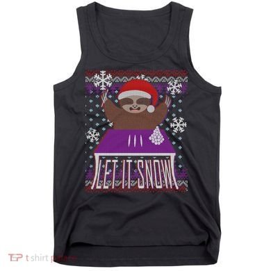 Ugly Christmas Sweater Let It Snow Sloth On Drugs Tank Top