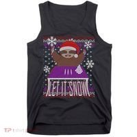 Ugly Christmas Sweater Let It Snow Sloth On Drugs Tank Top thumb 0