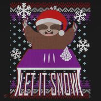 Ugly Christmas Sweater Let It Snow Sloth On Drugs Tank Top thumb 6