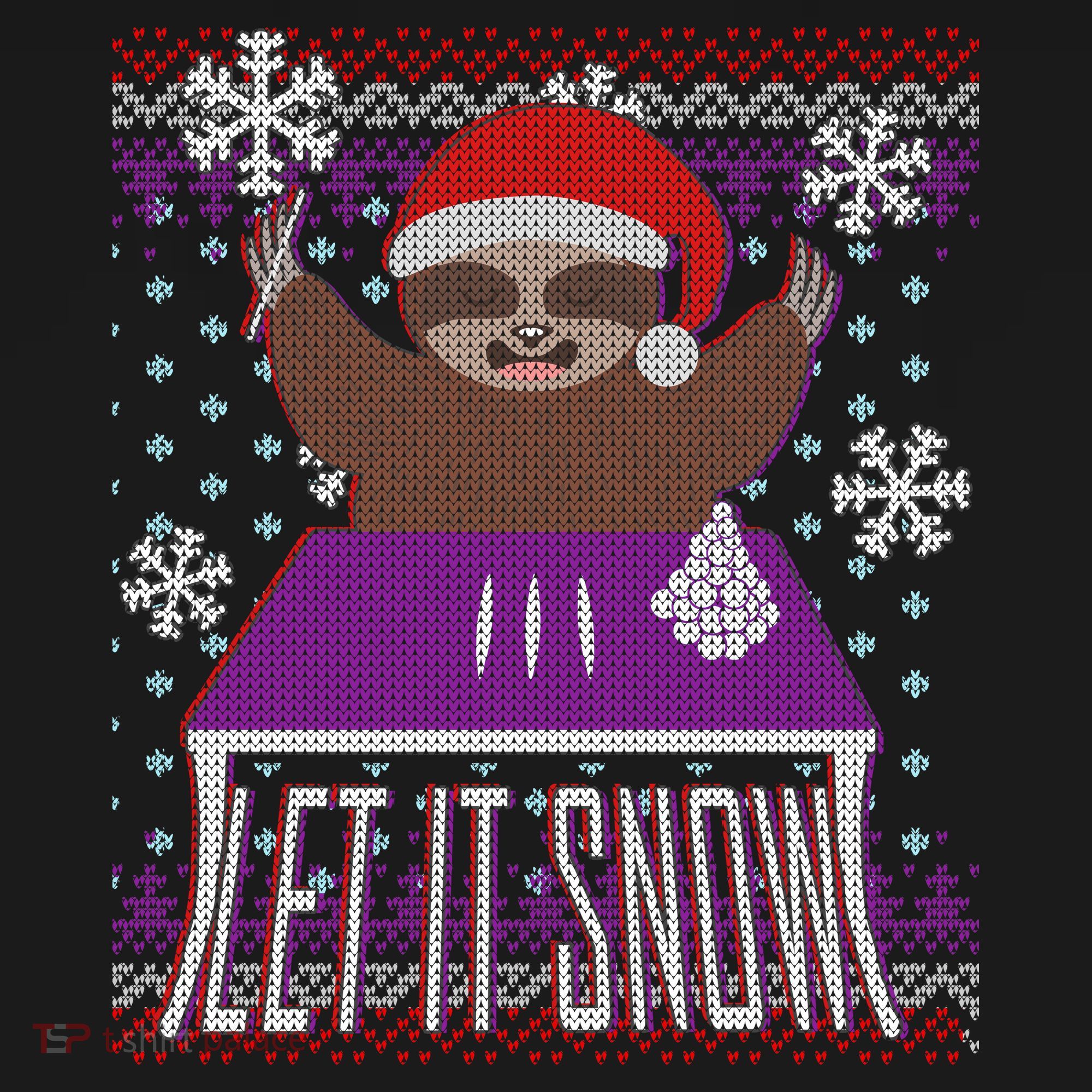 Ugly Christmas Sweater Let It Snow Sloth On Drugs Tank Top