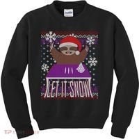 Ugly Christmas Sweater Let It Snow Sloth On Drugs Kids Sweatshirt thumb 0