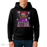 Ugly Christmas Sweater Let It Snow Sloth On Drugs Kids Hoodie thumb 4