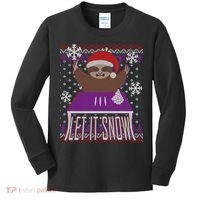 Ugly Christmas Sweater Let It Snow Sloth On Drugs Kids Long Sleeve Shirt thumb 0