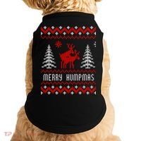 Ugly Christmas Sweater Merry Humpmas Reindeer Doggie Tank thumb 0