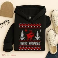 Ugly Christmas Sweater Merry Humpmas Reindeer Hoodie thumb 4