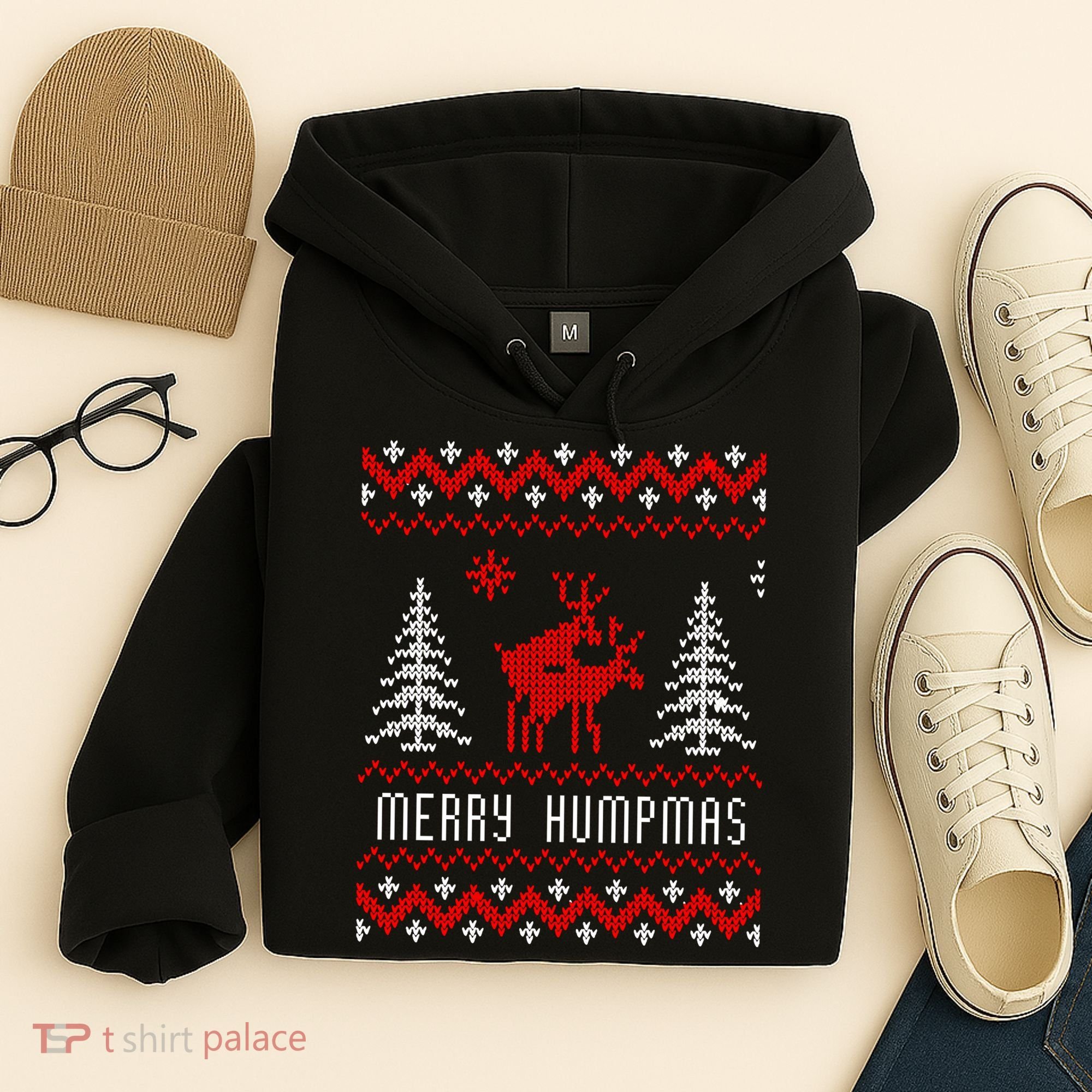Ugly Christmas Sweater Merry Humpmas Reindeer Hoodie
