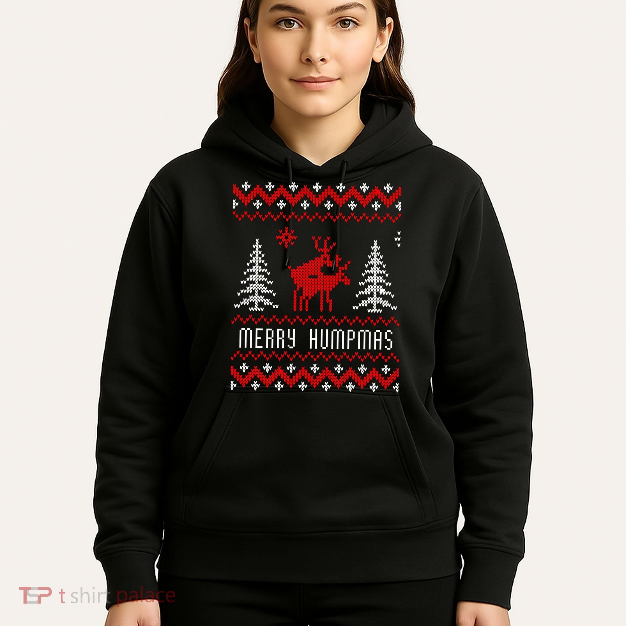 Ugly Christmas Sweater Merry Humpmas Reindeer Hoodie