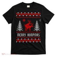 Ugly Christmas Sweater Merry Humpmas Reindeer T-Shirt thumb 0
