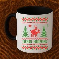 Ugly Christmas Sweater Merry Humpmas Reindeer Coffee Mug thumb 2