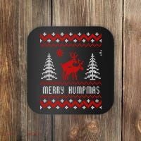 Ugly Christmas Sweater Merry Humpmas Reindeer Coaster thumb 0