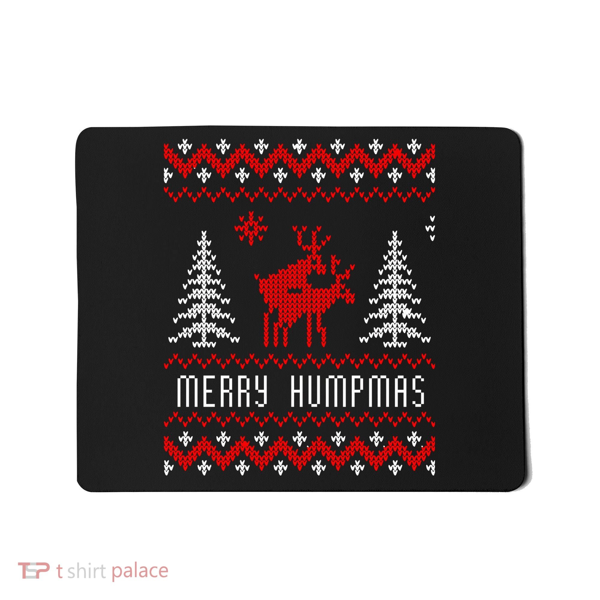 Ugly Christmas Sweater Merry Humpmas Reindeer Mousepad