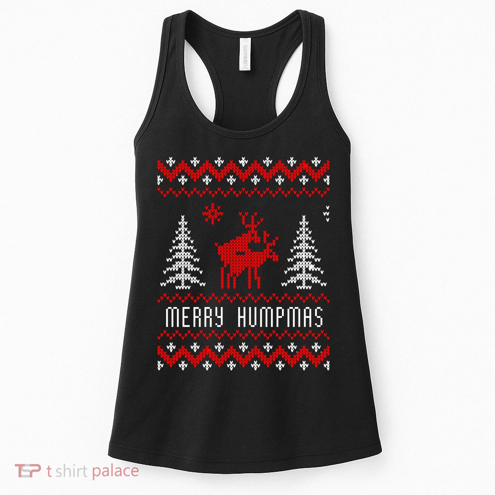 Ugly Christmas Sweater Merry Humpmas Reindeer Women's Tank Top