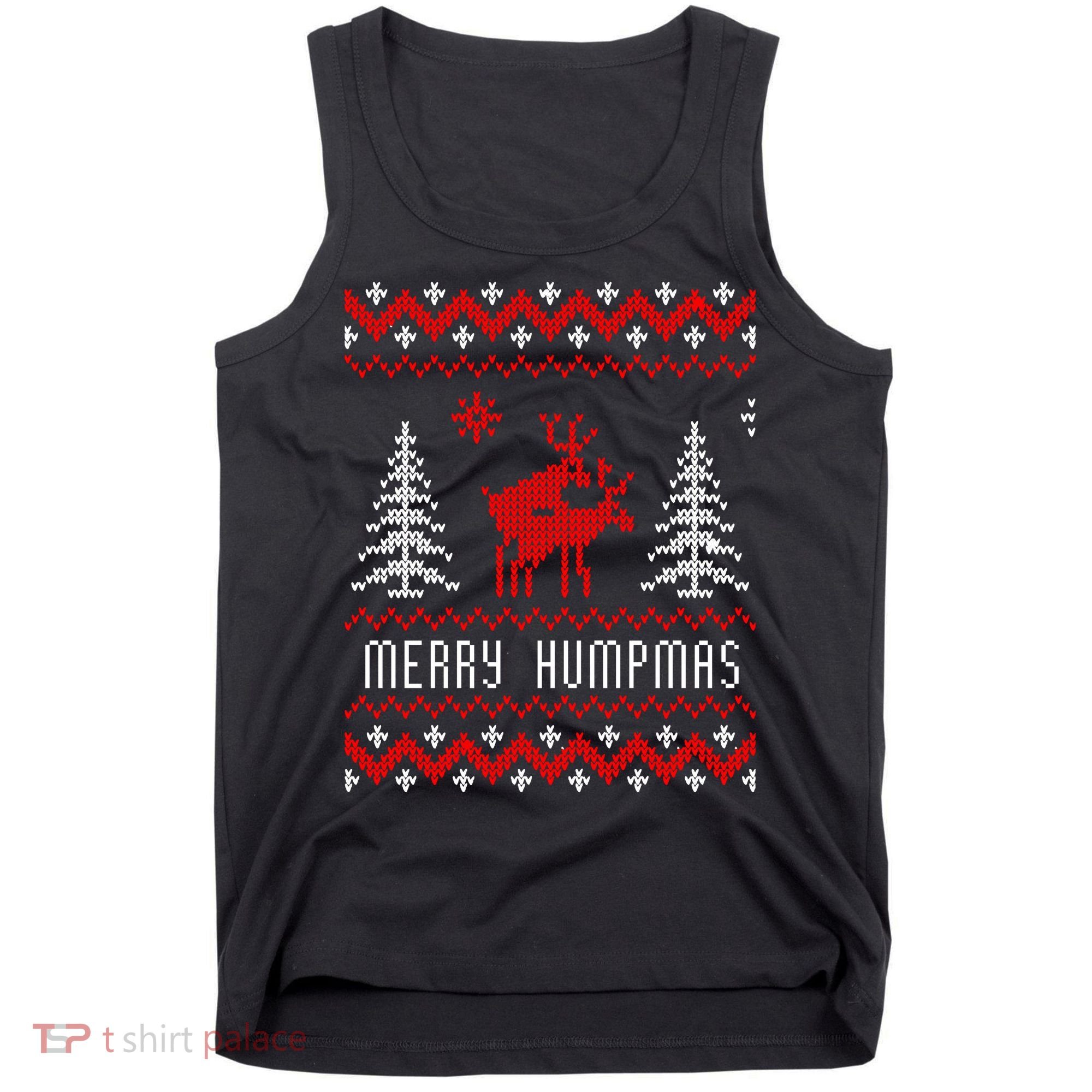 Ugly Christmas Sweater Merry Humpmas Reindeer Tank Top