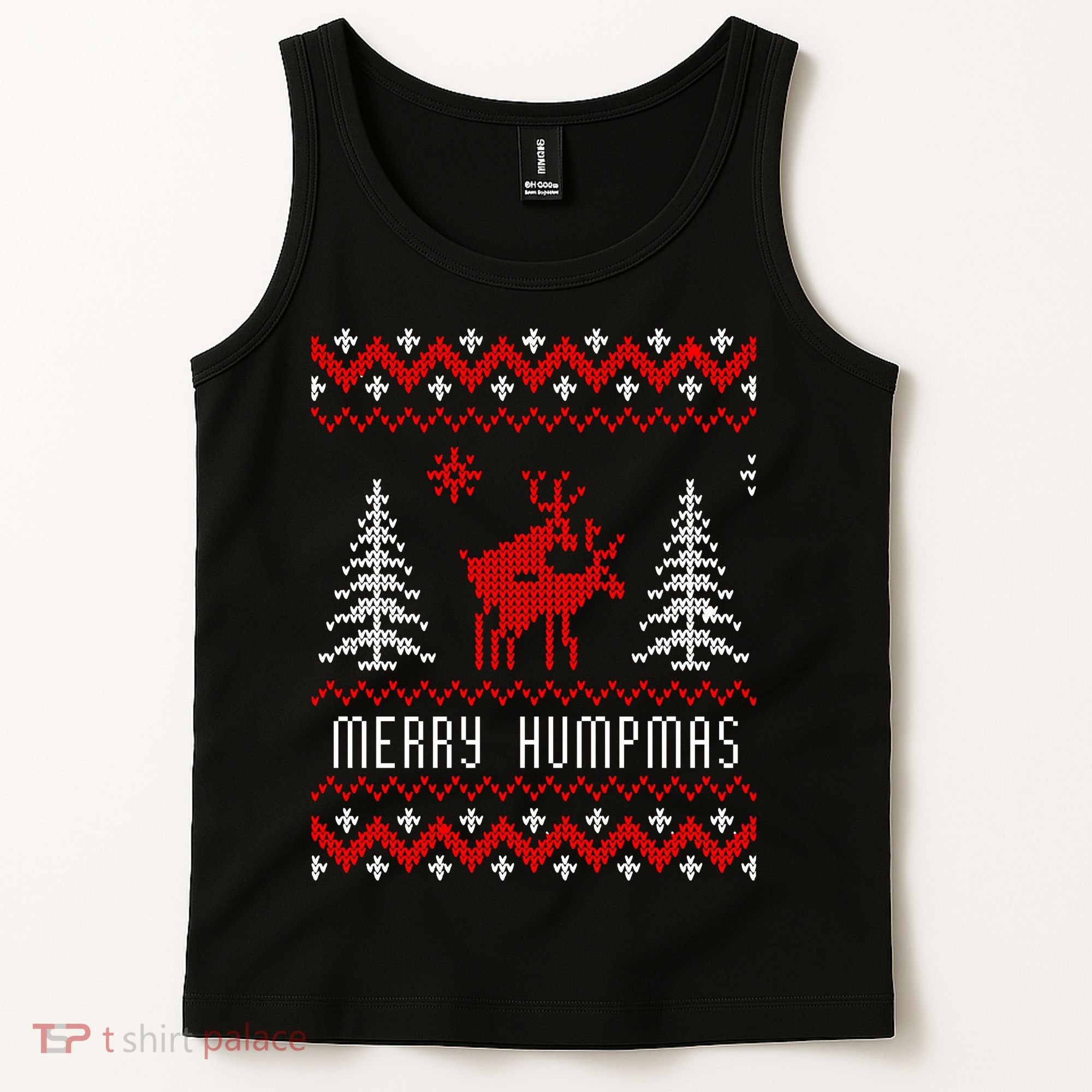 Ugly Christmas Sweater Merry Humpmas Reindeer Tank Top