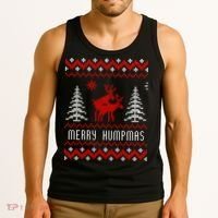 Ugly Christmas Sweater Merry Humpmas Reindeer Tank Top thumb 3