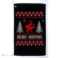 Ugly Christmas Sweater Merry Humpmas Reindeer Golf Towel thumb 0