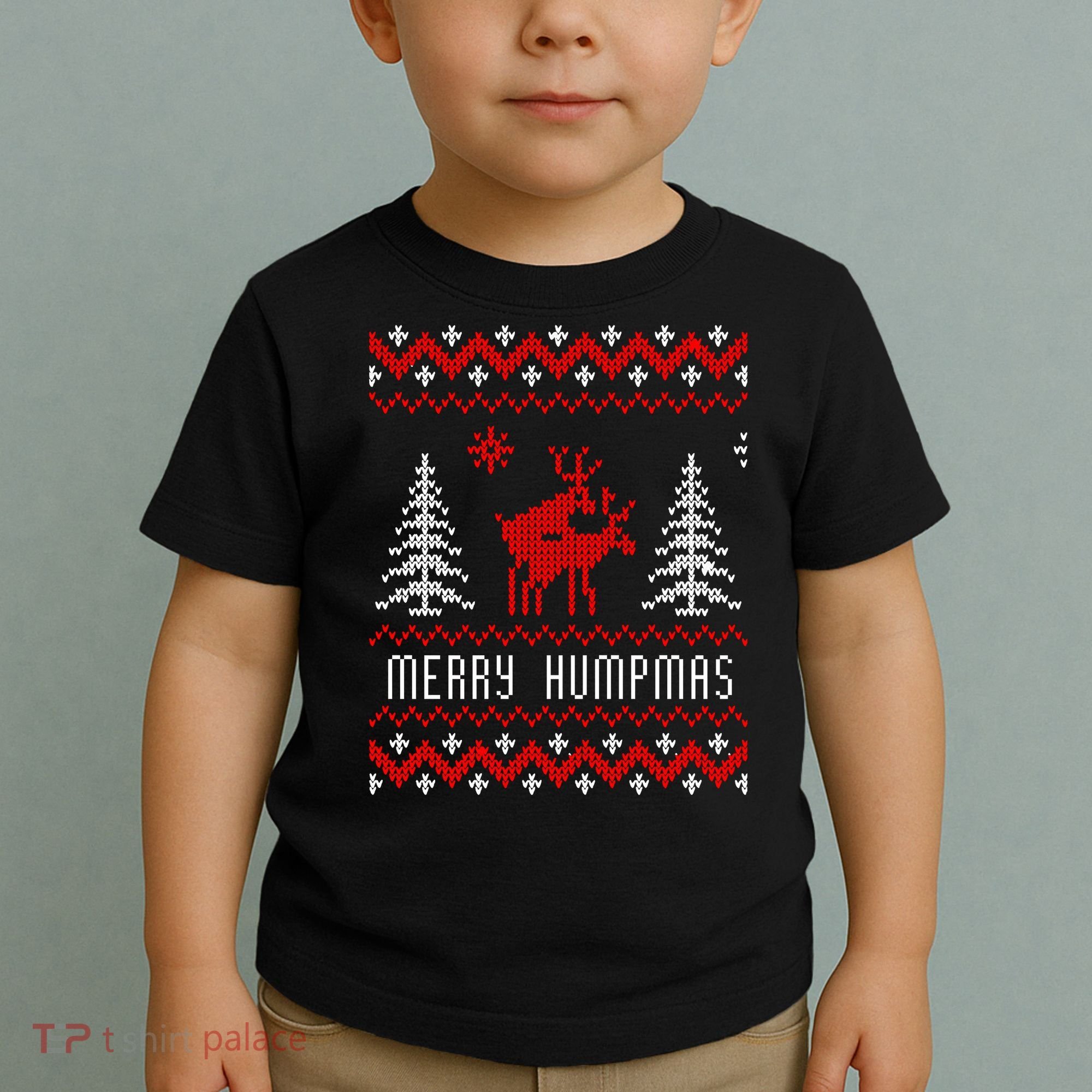 Ugly Christmas Sweater Merry Humpmas Reindeer Toddler T-Shirt