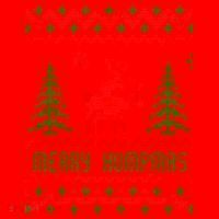 Ugly Christmas Sweater Merry Humpmas Reindeer Santa Hat thumb 1
