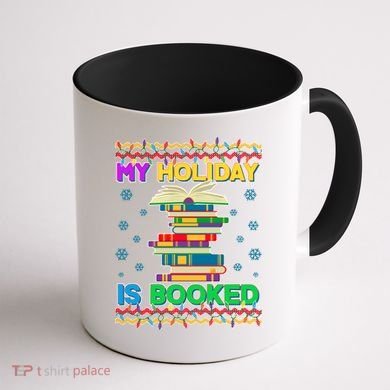 Ugly Christmas Sweater My Holiday Is Booked Coffee Mug back