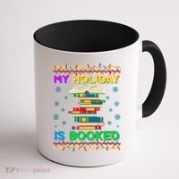 Ugly Christmas Sweater My Holiday Is Booked Coffee Mug thumb 1