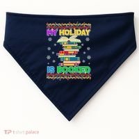 Ugly Christmas Sweater My Holiday Is Booked USA-Made Doggie Bandana thumb 0