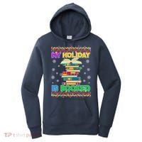 Ugly Christmas Sweater My Holiday Is Booked Women's Hoodie thumb 0