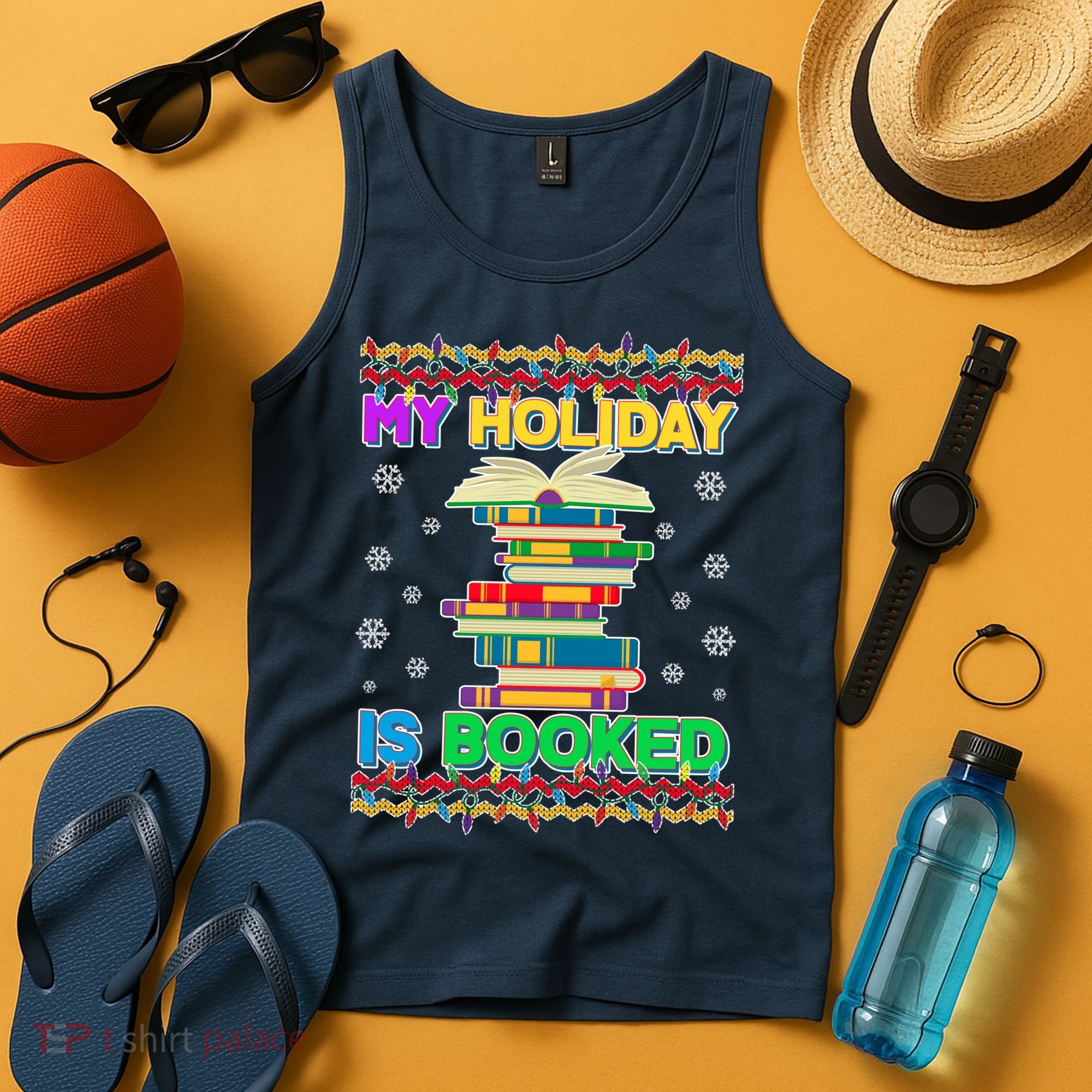 Ugly Christmas Sweater My Holiday Is Booked Tank Top