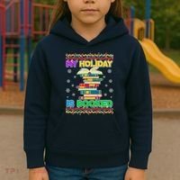 Ugly Christmas Sweater My Holiday Is Booked Kids Hoodie thumb 3