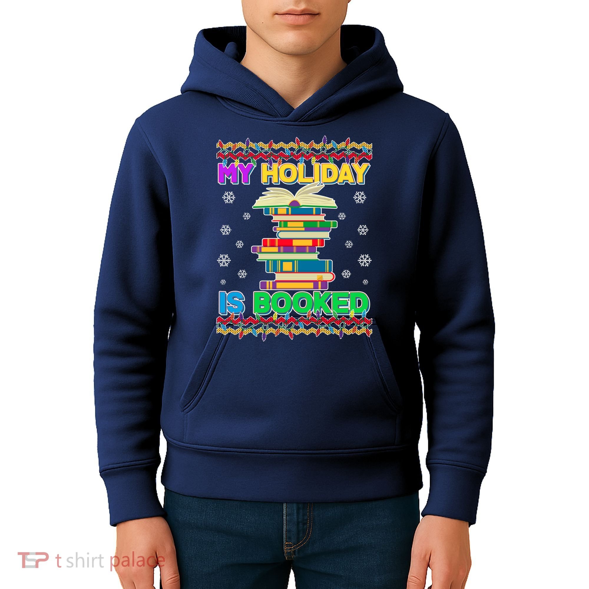 Ugly Christmas Sweater My Holiday Is Booked Kids Hoodie