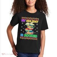 Ugly Christmas Sweater My Holiday Is Booked Kids T-Shirt thumb 2