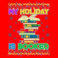 Ugly Christmas Sweater My Holiday Is Booked Santa Hat thumb 1